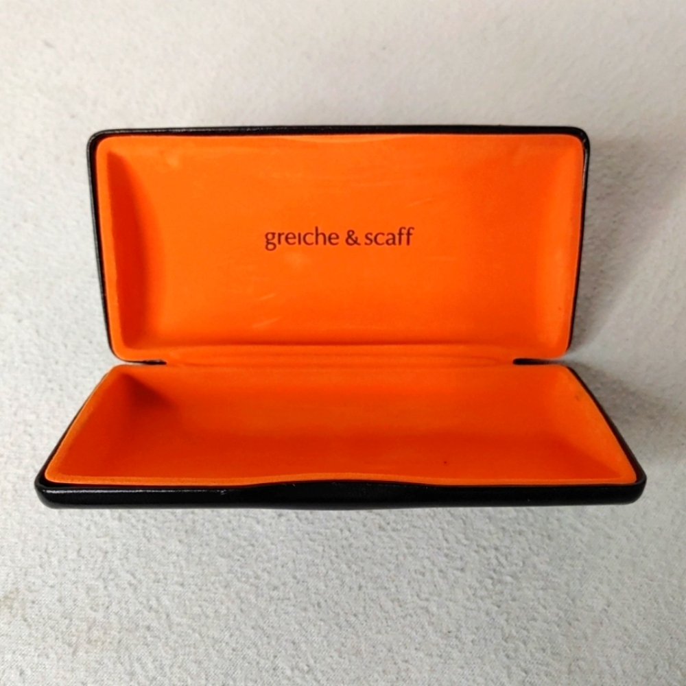 Greiche & Scaff eyeglasses Sunglasses Hard Black case Orange Lining Case‎ Unisex